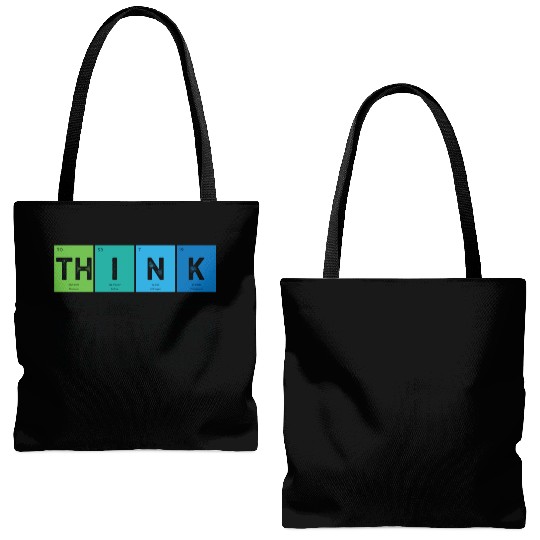 Think Like A Proton And Stay Positive Science Tote Bags (AOP)
