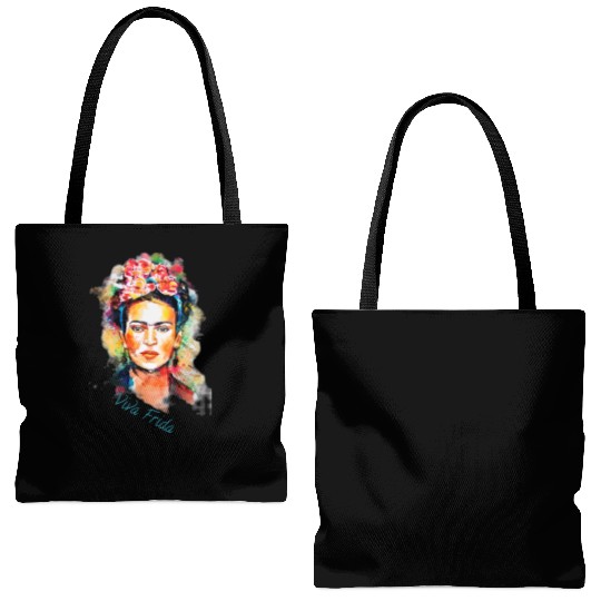 Frida Kahlo Viva Frida Bold And Beautiful Watercol Tote Bags (AOP)