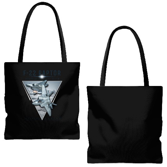 F 22 Raptor US Airborne Fighter Pilot Tote Bags (AOP)