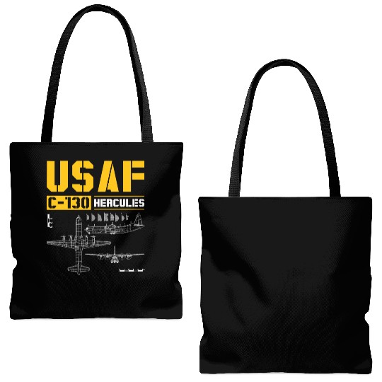 C 130 Hercules US Airborne Fighter Pilot Tote Bags (AOP)