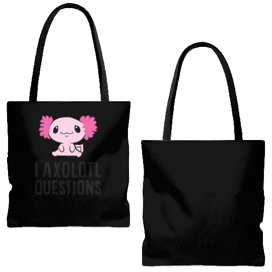 I Axolotl Questions Pet Axolotl Cute Axolotl Tote Bags (AOP)