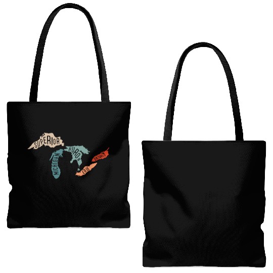 Great lakes USA, Michigan Lake Erie Lake Tote Bags (AOP)