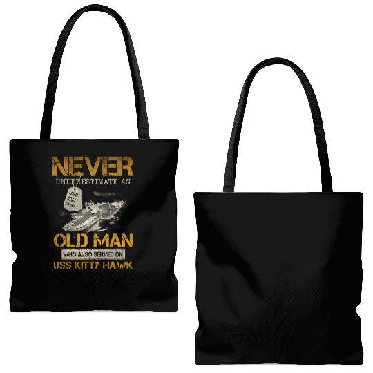 USS Kitty Hawk CV 63 Tote Bags (AOP)