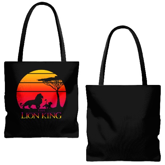 Disney Lion King Vintage Sunset Logo Graphic Tote Bags (AOP)