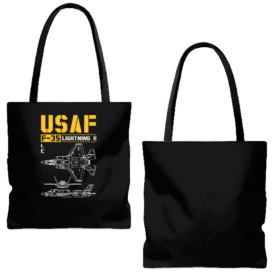 F 35 Lightning II Tote Bags (AOP)
