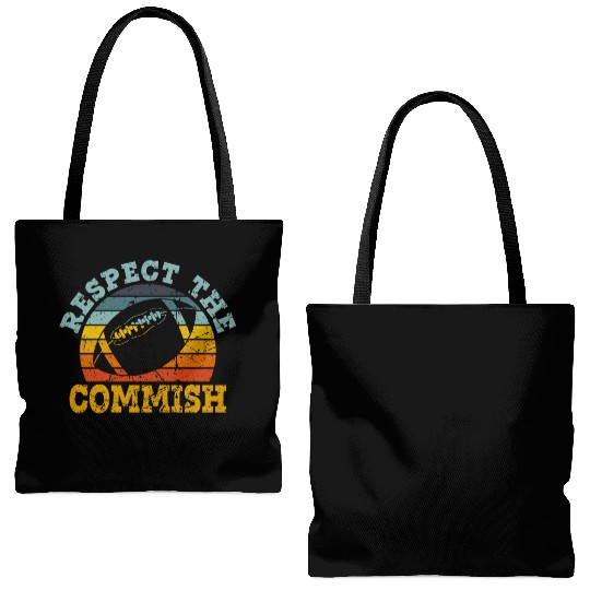 Respect the Commish Fantasy Football Commissioner Tote Bags (AOP)