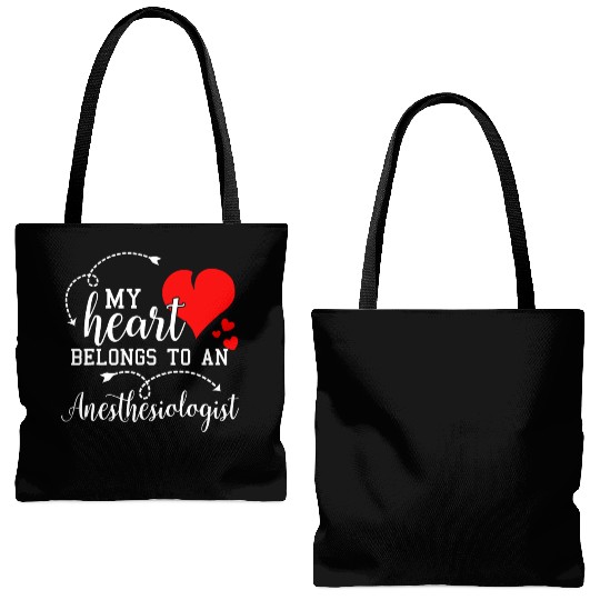 I Love My Anesthesiologist Husband Wife Gift Valen Tote Bags (AOP)