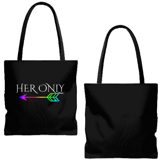 Cute Gay Couple Lesbian Valentines Day T Her Only Tote Bags (AOP)