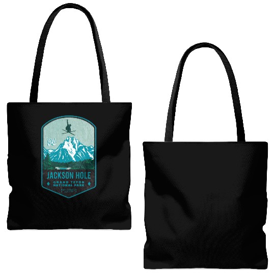 Jackson Hole Ski Badge Tote Bags (AOP)