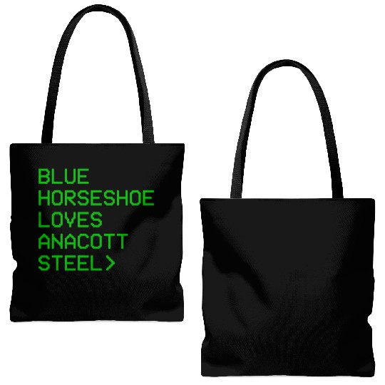 Blue Horseshoe Loves Anacott Steel Tote Bags (AOP)