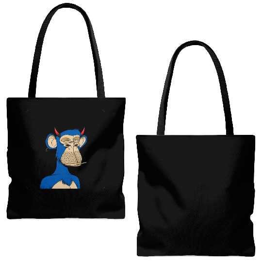 Blue bored monkey Tote Bags (AOP)