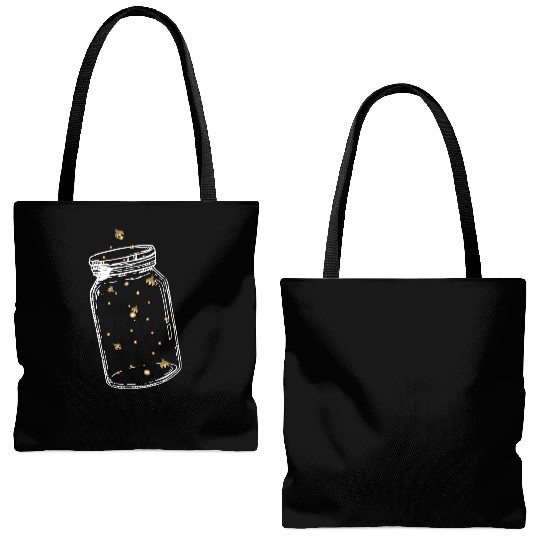 Lightning Bugs Catching Fireflies I Fireflies Tote Bags (AOP)