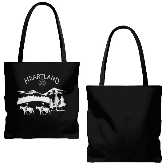 heartland ranch, heartland, sunset, vintage, retro Tote Bags (AOP)