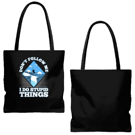 Don't follow me i do stupid things skiing Tote Bags (AOP)