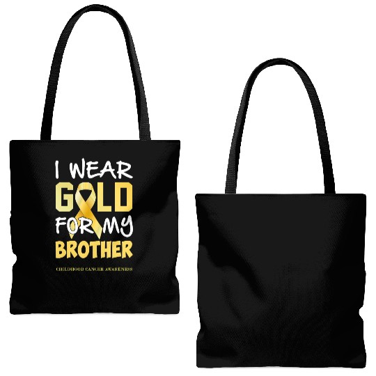 Childhood Cancer Awareness Gold For My Brother Tote Bags (AOP)