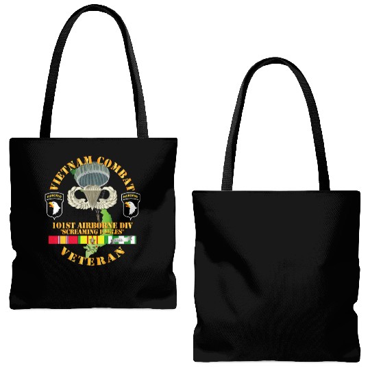Army Vietnam Combat Veteran w 101st Airborne Div S Tote Bags (AOP)