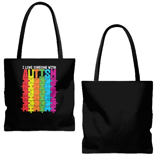 I Love Someone With Autism Tote Bags (AOP)