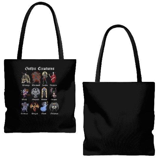 Cryptid Mythical Creatures Tote Bags (AOP)