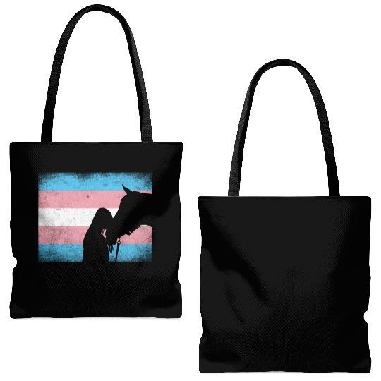 Transgender Pride Horse Rainbow LGBTQ Trans Flag Tote Bags (AOP)