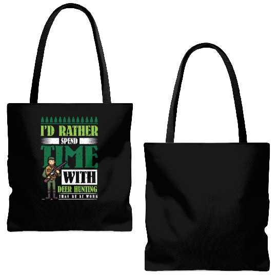 I’d rather spend time with Deer Hunting Tote Bags (AOP)