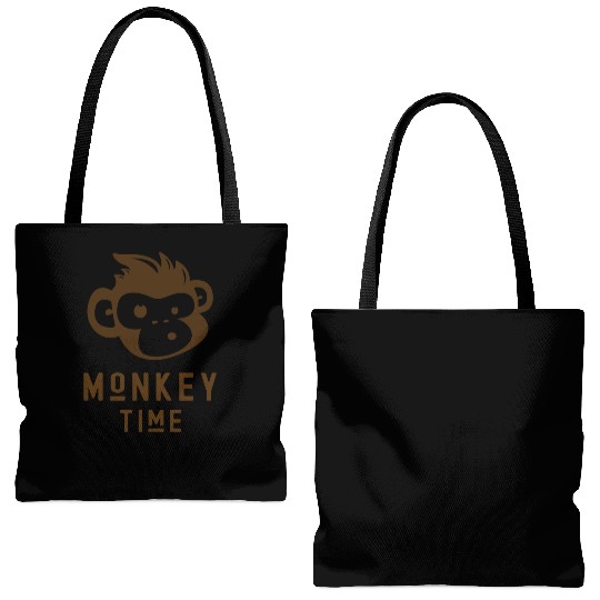 It's Monkey Time Cute Funny Monkey Face Tote Bags (AOP)