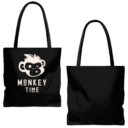 It's Monkey Time Cute Funny Monkey Face Tote Bags (AOP)