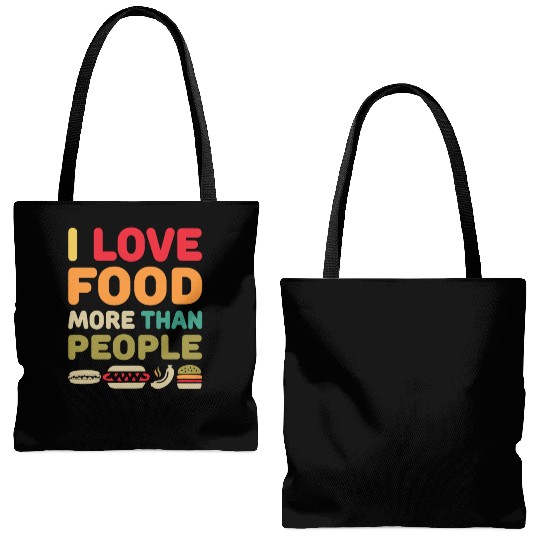 i love food more than people Tote Bags (AOP)