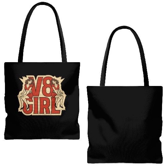 Muscle Car Girl - V8 Girl Tote Bags (AOP)