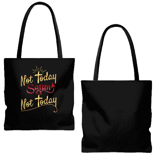 Not today Satan not today Tote Bags (AOP)