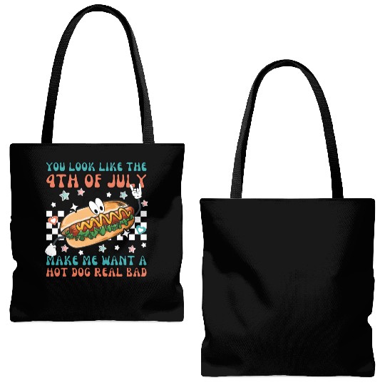 Makes Me Want A Hot Dog Real Bad, 4th July Tote Bags (AOP)