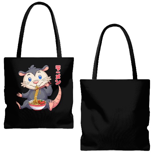 Kawaii Opossum Ramen Noodles Japanese Anime Noodle Tote Bags (AOP)