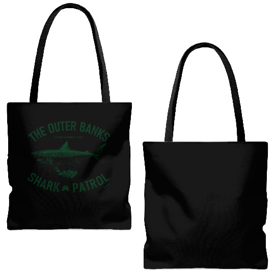 OBX Shark Patrol OBX Vintage Dark Green Tote Bags (AOP)