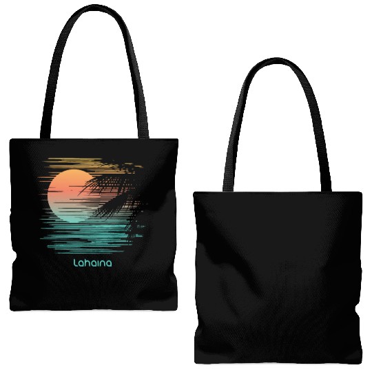Artistic Lahaina Maui Hawaii Palm Tree Vacation Tote Bags (AOP)