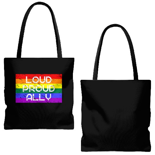 Loud Proud Ally for LGBT LGBTQ Community Tote Bags (AOP)
