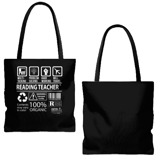Reading Teacher Tote Bags (AOP) - Multitasking Job Gift It