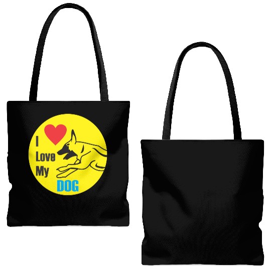 i love dog | best design | new best design |popula Tote Bags (AOP)