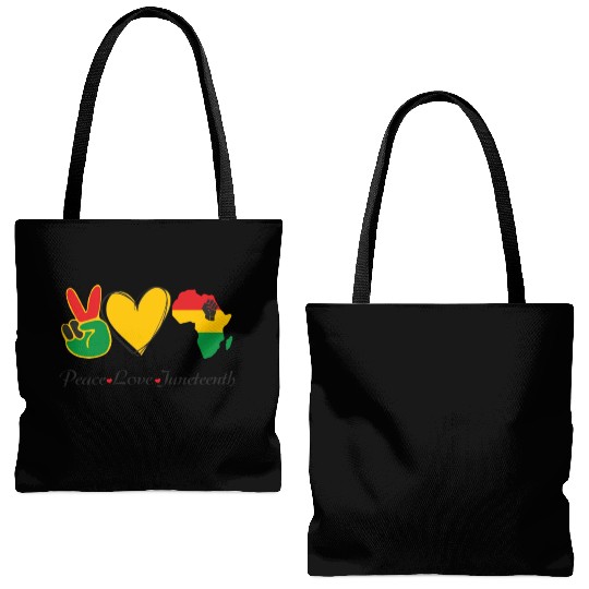 Peace Love Juneteenth, Freedom Day America African Tote Bags (AOP)