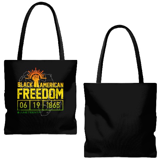 Black American Freedom Black History Juneteenth Tote Bags (AOP)