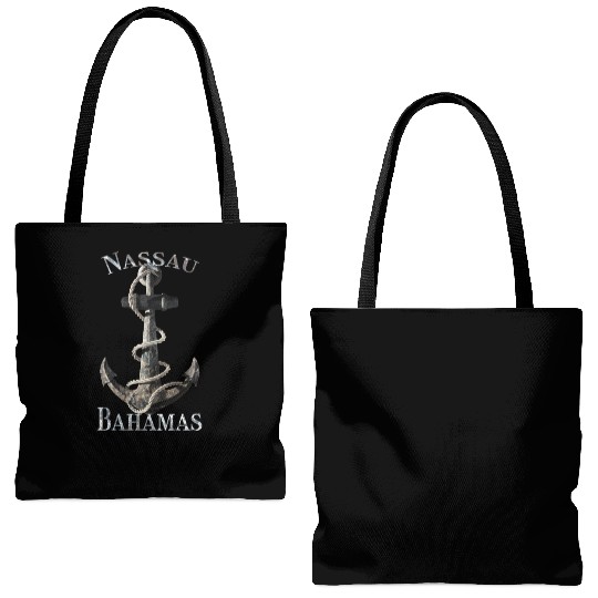Nassau Bahamas Nautical Anchor Sailing Tote Bags (AOP)
