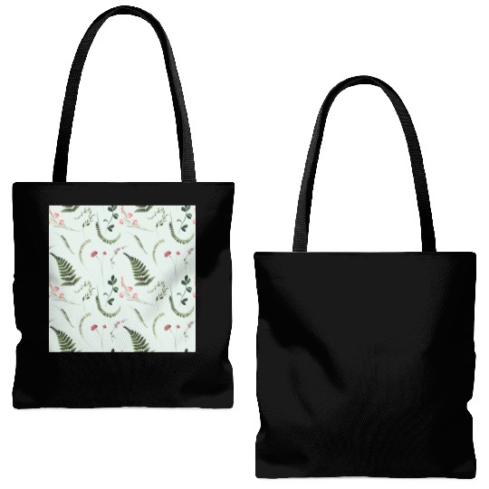 Watercolor Wildflowers Botanical Pattern Tote Bags (AOP)