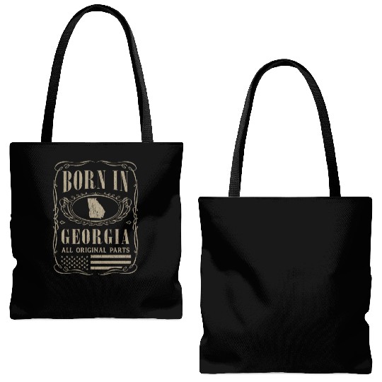 Vintage America US States Born Georgia Tote Bags (AOP)