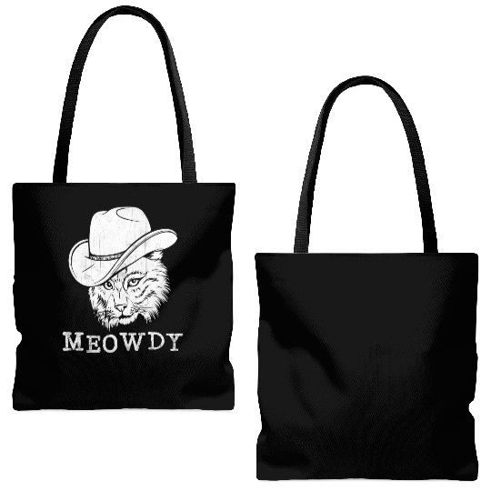 Meowdy Western Country Music Cowboy Cowgirl Tote Bags (AOP)