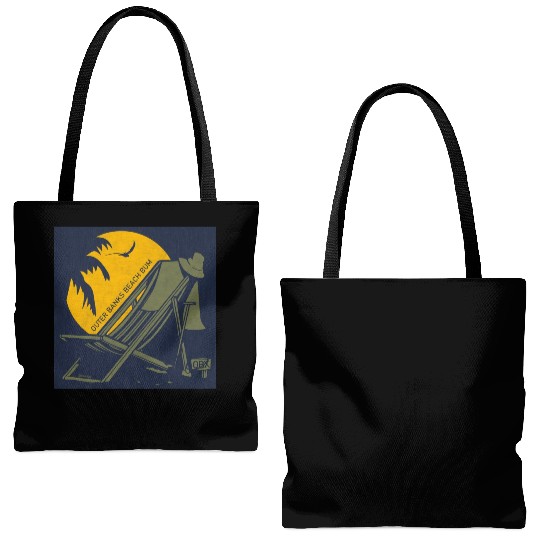 OBX Beach B OBX Army Green Navy Vintage Tote Bags (AOP)