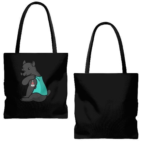 I Love Mom Tattoo Cane Corso Tote Bags (AOP)