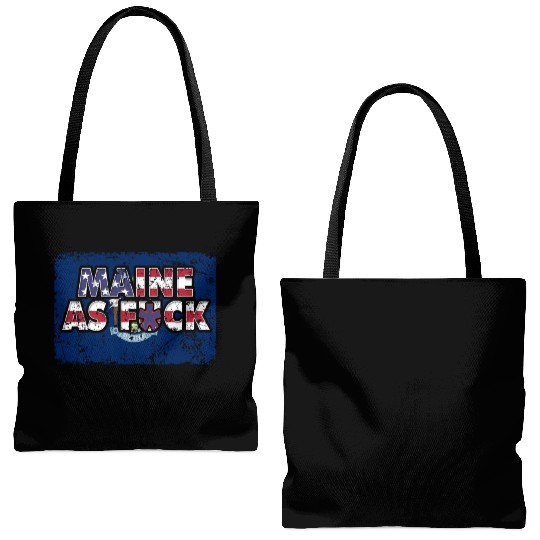 America US Flag State Flag Maine Tote Bags (AOP)