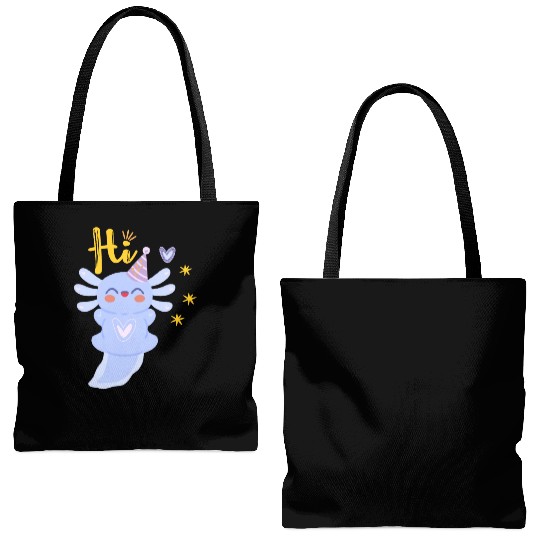 Baby Axolotl Art - 3 Tote Bags (AOP)