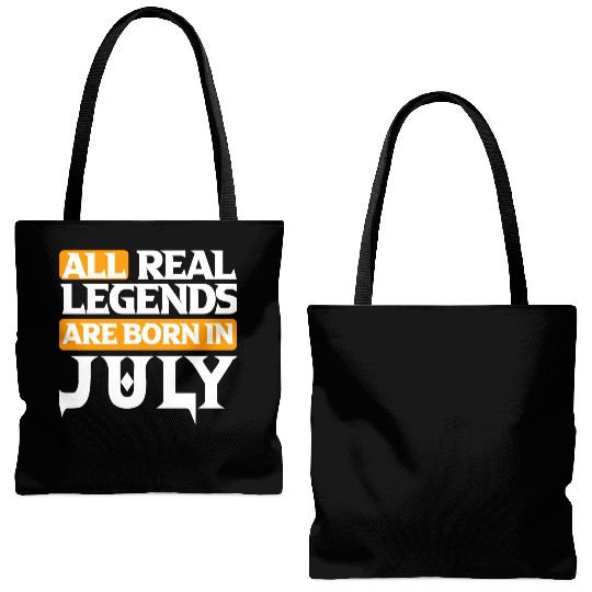 All Real Legends Are Born In July Tote Bags (AOP)