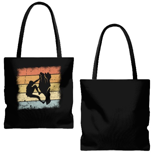 Mountaineering Motif Tote Bags (AOP)