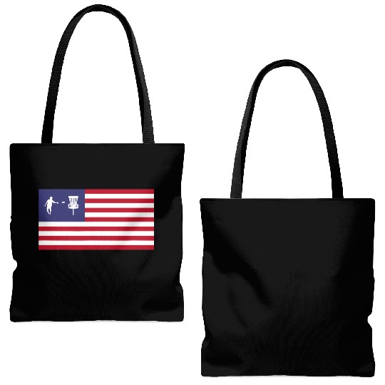 Disc Golf American Flag Tote Bags (AOP)