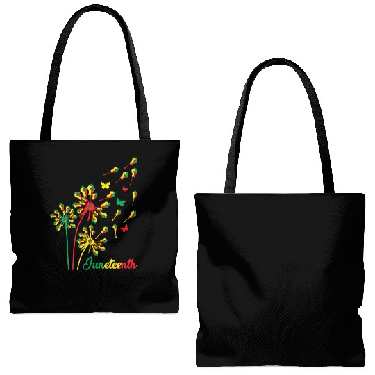 Dandelion Flower With Flying Fists Juneteenth Cele Tote Bags (AOP)